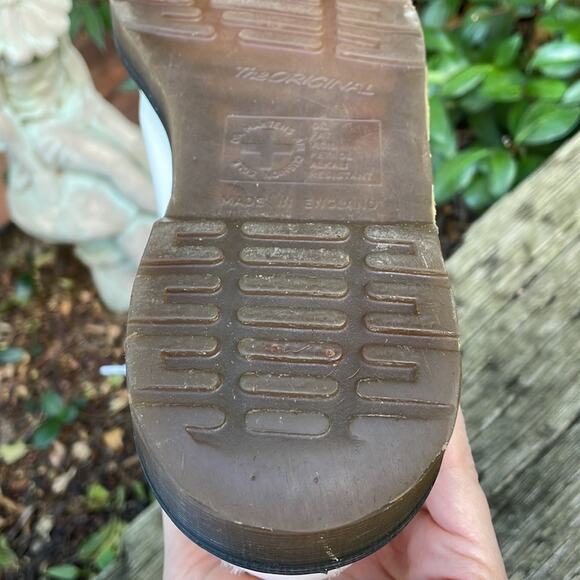 Vintage Dr Martens 1460 MIE England White Combat Boots Women's 7 US / 5 UK - Picture 11 of 16